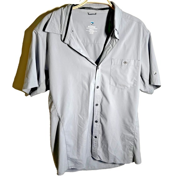 Kuhl Tops - Kuhl Shirt Womens‎ S Button Down Gray Solid Short Sleeve Hiking Outdoor Pocket